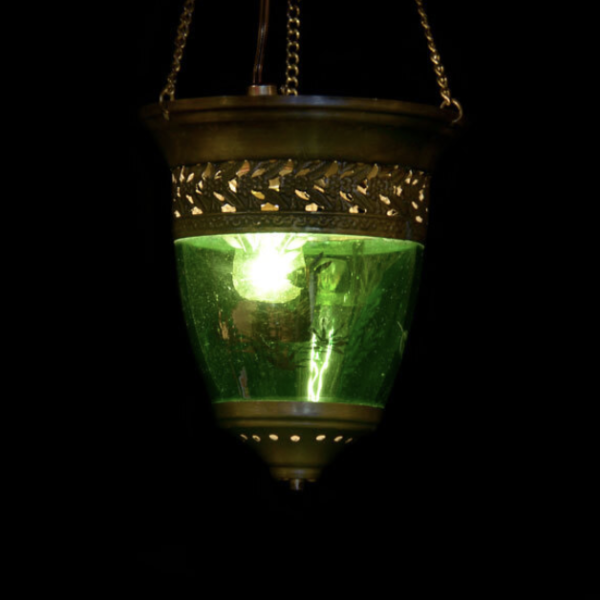 Nomadenschaetze: Turkish lamp made of antique Bohemian glass.